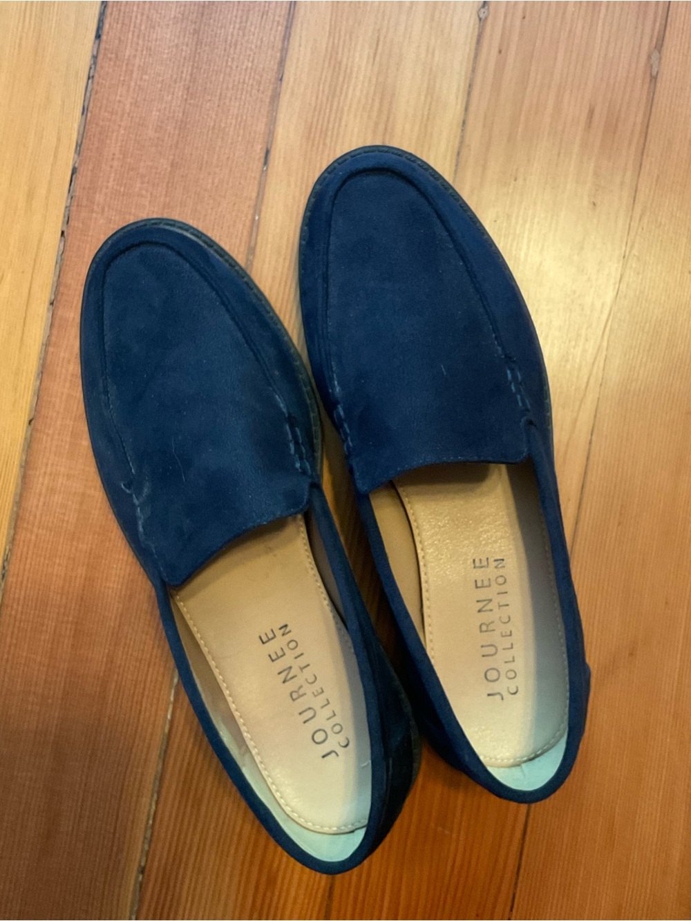 Journee Collection Women's Navy Suede Loafers